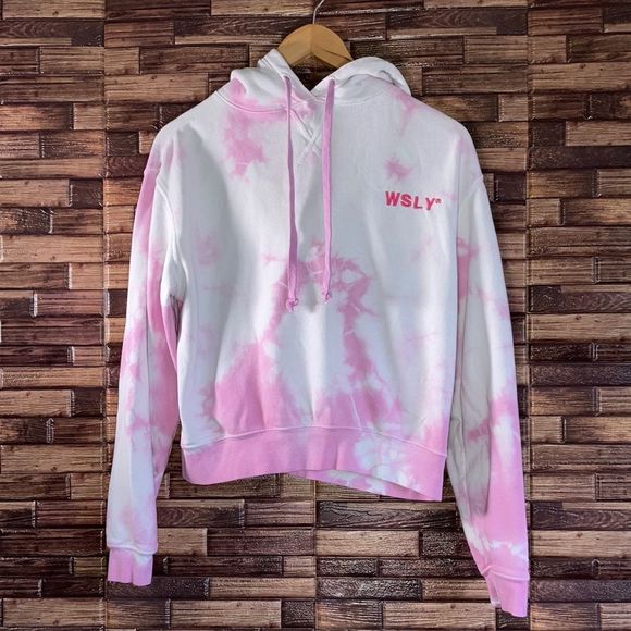 WOMENS WSLY XXS Ecosoft Classic Hoodie in Washed Orchid Tie Dye - Picture 2 of 10